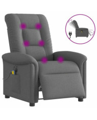 Fauteuil inclinable de massage électrique gris foncé tissu | Mobilier & Déco