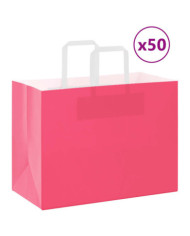 Sacs en papier 50 pcs avec poignées rose 32x17x25 cm | Mobilier & Déco