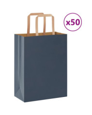 Sacs en papier 50 pcs avec poignées bleu 21x11x28 cm | Mobilier & Déco