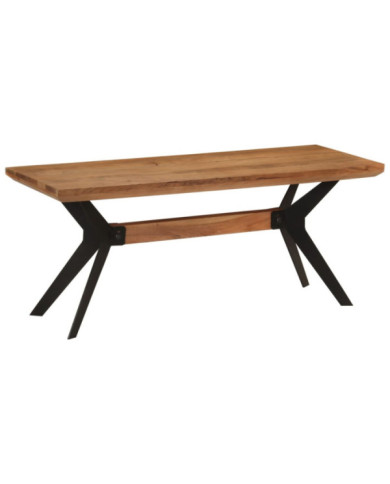 Banc de salle à manger 110x40x46 cm bois massif acacia et acier | Mobilier & Déco