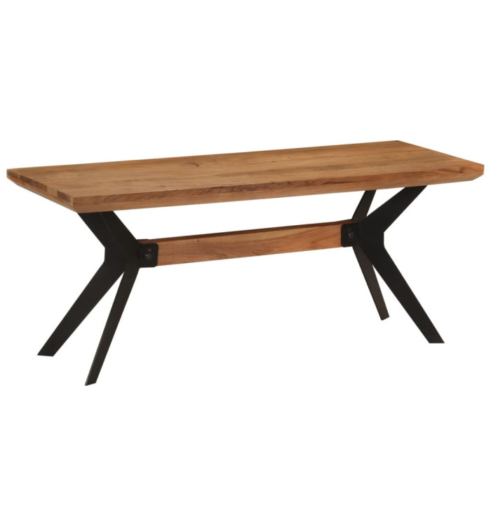 Banc de salle à manger 110x40x46 cm bois massif acacia et acier | Mobilier & Déco