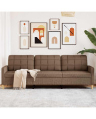 Canapé à 3 places Marron 210 cm Tissu | Mobilier & Déco
