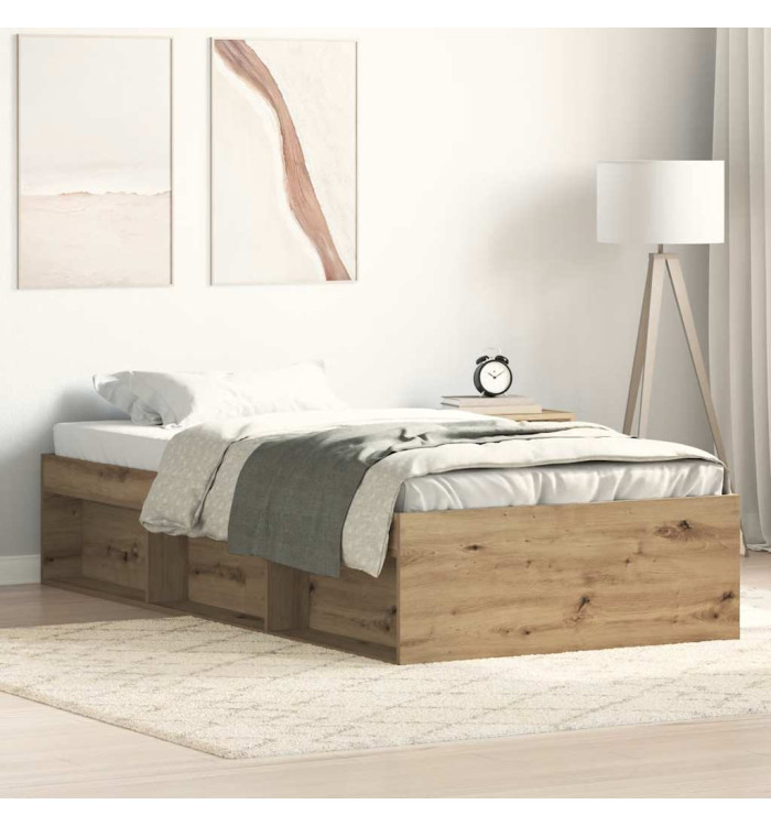 Cadre de lit sans matelas chêne artisanal 100x200 cm | Mobilier & Déco
