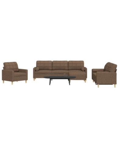 Ensemble de canapés 4 pcs repose-pied et coussins décoratifs | Mobilier & Déco