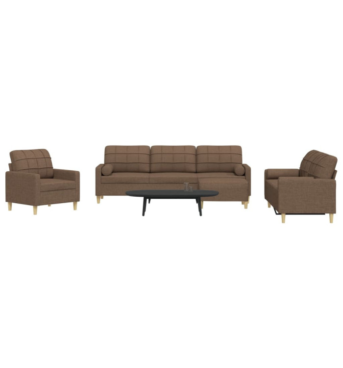 Ensemble de canapés 4 pcs repose-pied et coussins décoratifs | Mobilier & Déco