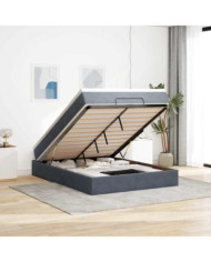 Cadre de lit ottoman avec matelas gris foncé 140x190 cm velours | Mobilier & Déco