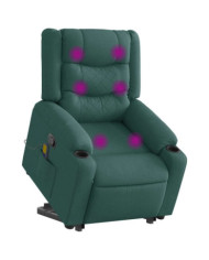 Fauteuil inclinable de massage Vert foncé Tissu | Mobilier & Déco