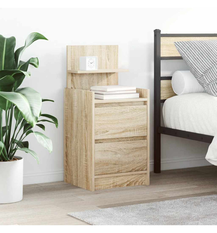 Tables de chevet avec 2 tiroirs 2 pcs chêne sonoma 38x34x80 cm | Mobilier & Déco
