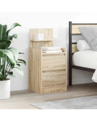 Tables de chevet avec 2 tiroirs 2 pcs chêne sonoma 38x34x80 cm | Mobilier & Déco