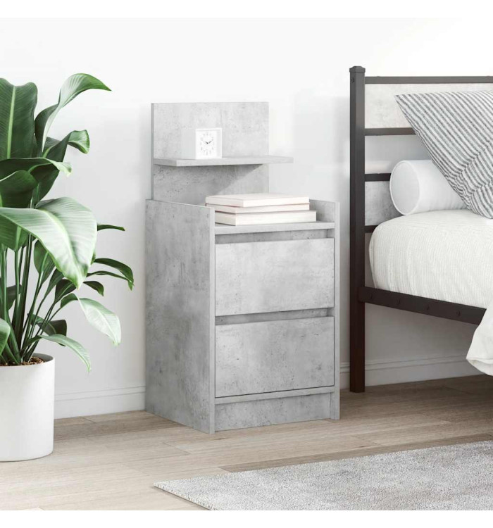 Tables de chevet avec 2 tiroirs 2 pcs gris béton 38x34x80 cm | Mobilier & Déco