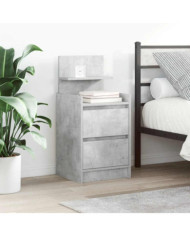 Tables de chevet avec 2 tiroirs 2 pcs gris béton 38x34x80 cm | Mobilier & Déco