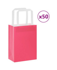 Sacs en papier 50 pcs avec poignées rose 15x8x21 cm | Mobilier & Déco
