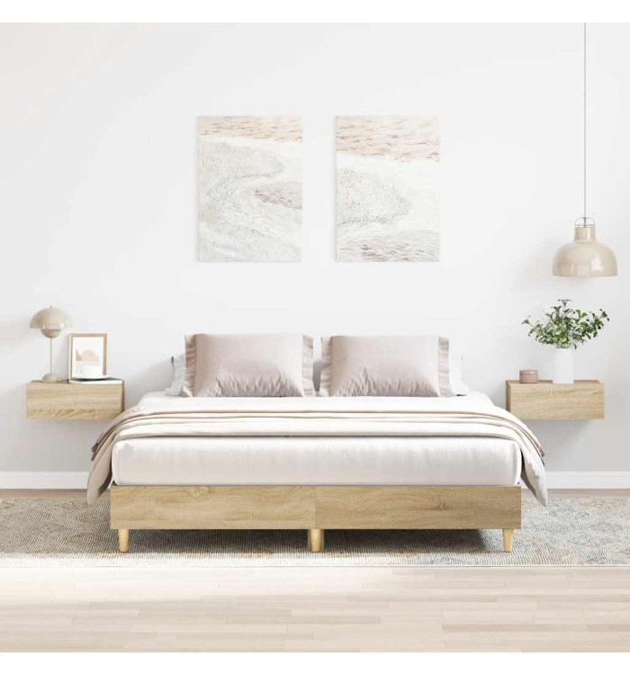 Cadre de lit sans matelas chêne sonoma 150x200 cm | Mobilier & Déco