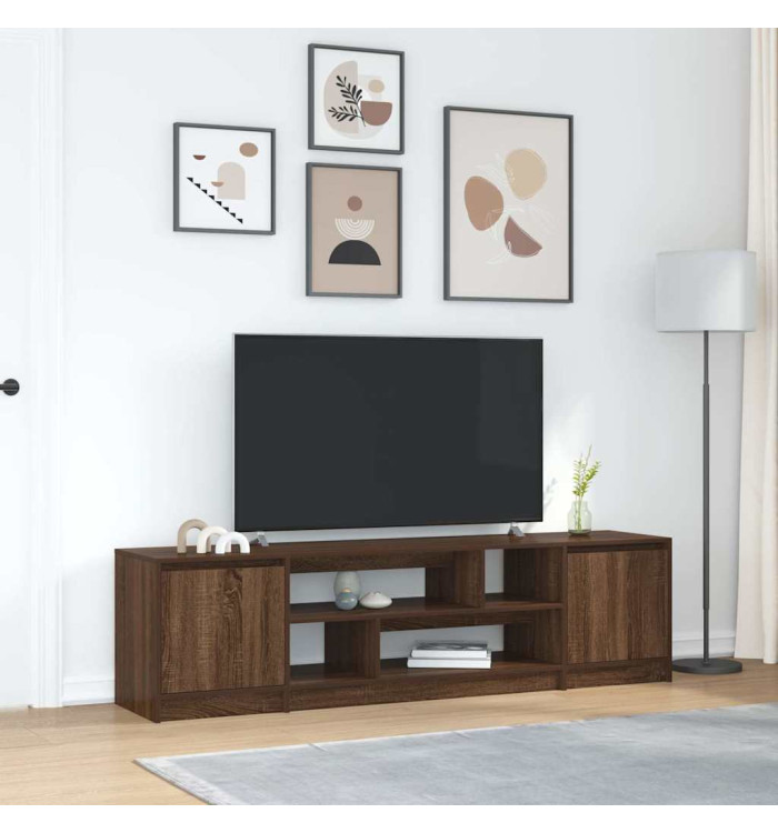 Meuble TV chêne marron 188,5x41x50 cm bois d'ingénierie | Mobilier & Déco
