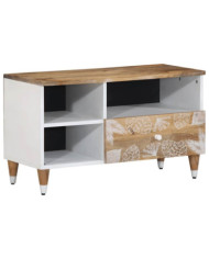Meuble TV 80x33,5x46 cm bois massif de manguier | Mobilier & Déco