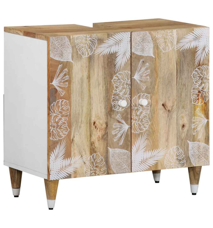 Armoire lavabo de salle de bain bois massif de manguier | Mobilier & Déco