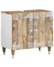 Armoire lavabo de salle de bain bois massif de manguier | Mobilier & Déco