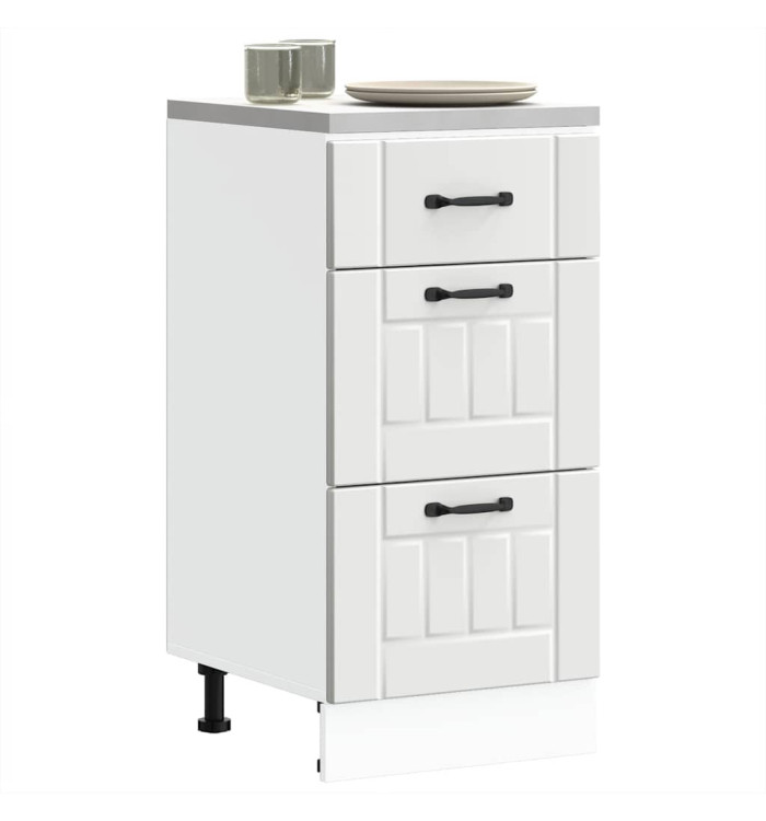 Armoire de cuisine Lucca blanc bois d'ingénierie | Mobilier & Déco