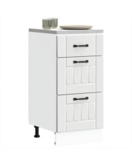 Armoire de cuisine Lucca blanc bois d'ingénierie | Mobilier & Déco