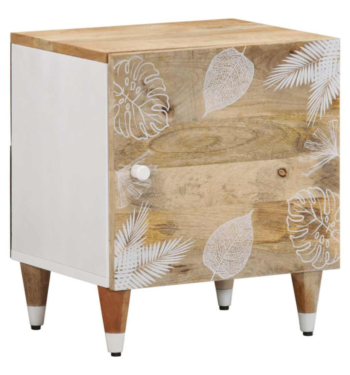 Table de chevet 40x33,5x46 cm bois de manguier solide | Mobilier & Déco