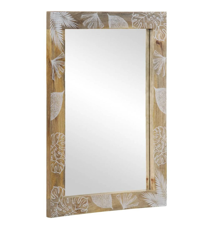 Miroir de salle de bain 50x3x70 cm bois de manguier massif | Mobilier & Déco