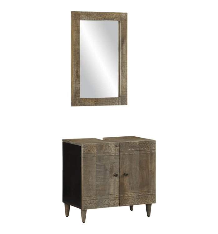 Ensemble de meubles salle de bain 2 pcs bois de manguier massif | Mobilier & Déco