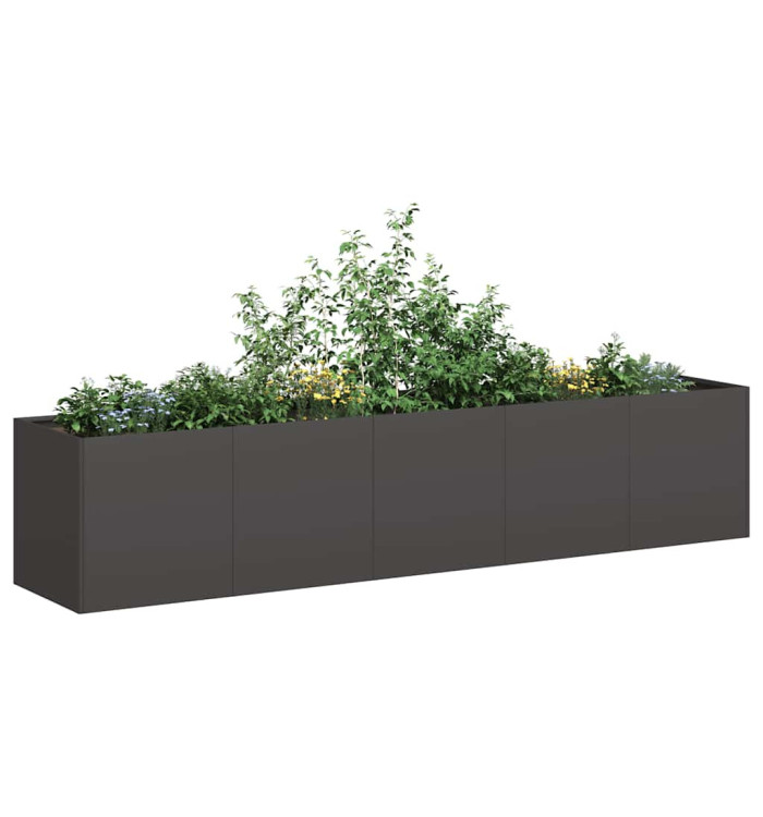 Jardinière noir 200x40x40 cm acier laminé à froid | Mobilier & Déco