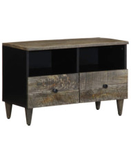 Meuble TV gris clair 70x33,5x46 cm bois massif de manguier | Mobilier & Déco