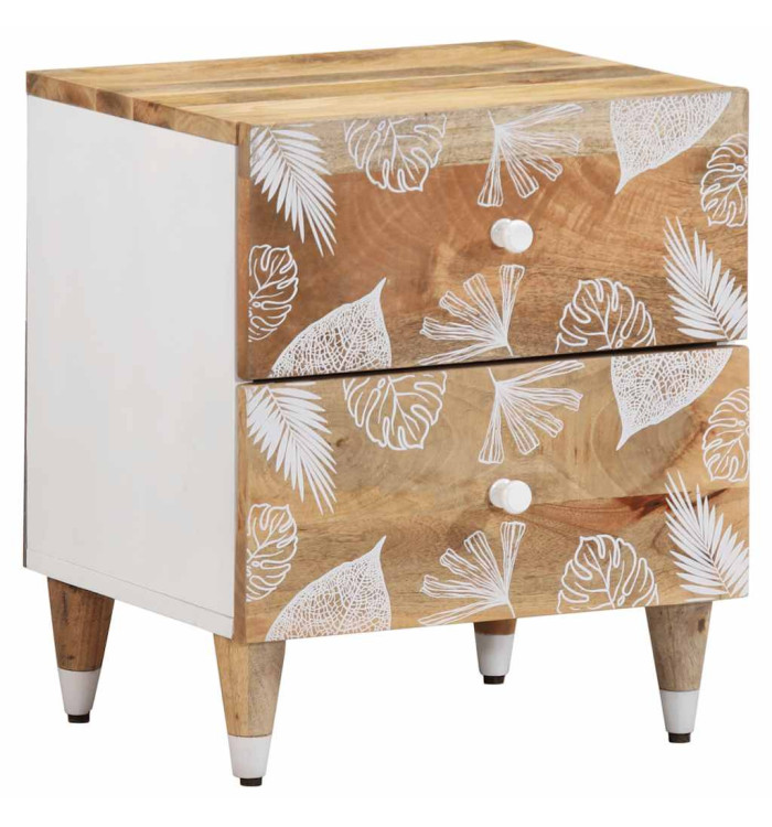 Table de chevet 40x33,5x46 cm bois de manguier solide | Mobilier & Déco