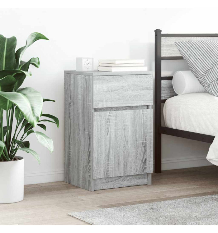 Table de chevet sonoma gris 39x35x65 cm bois d’ingénierie | Mobilier & Déco