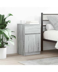 Table de chevet sonoma gris 39x35x65 cm bois d’ingénierie | Mobilier & Déco