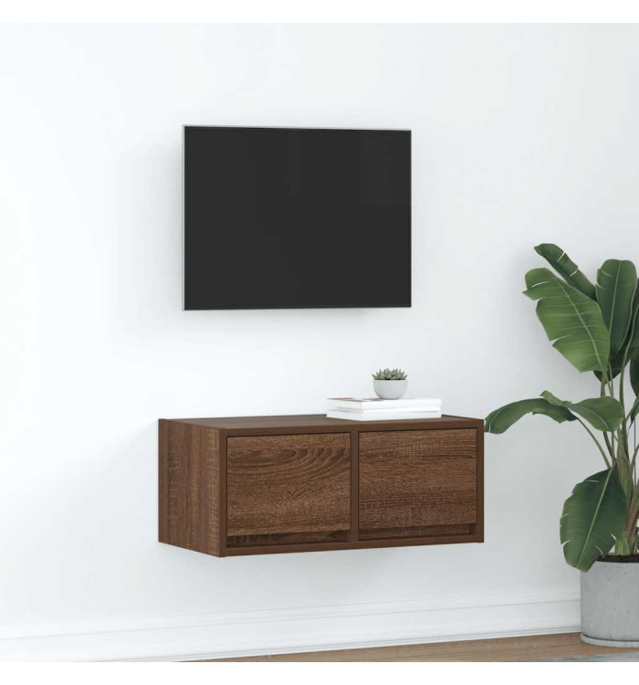Meuble TV chêne marron 60x31x25,5 cm bois d'ingénierie | Mobilier & Déco