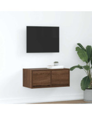 Meuble TV chêne marron 60x31x25,5 cm bois d'ingénierie | Mobilier & Déco