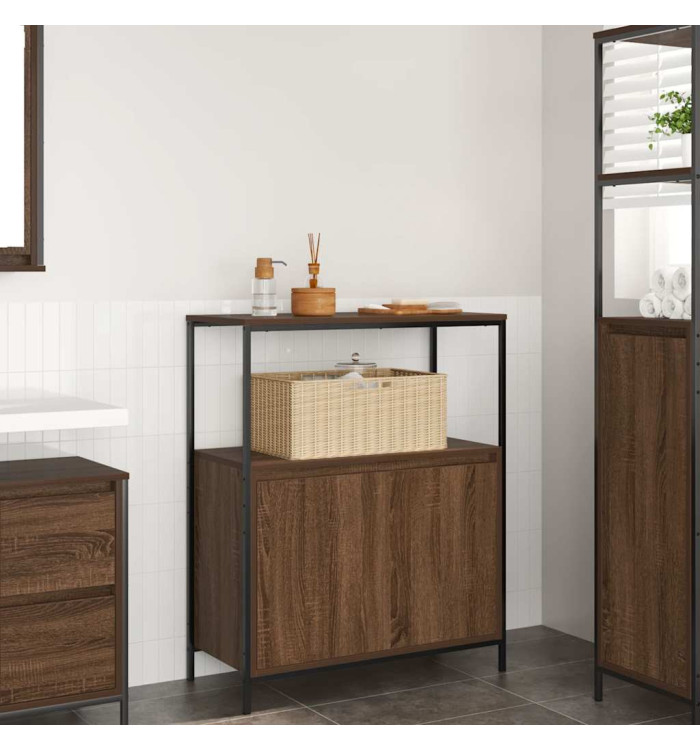 Meuble de salle de bain avec étagères chêne marron 76,5x35x95cm | Mobilier & Déco
