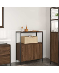 Meuble de salle de bain avec étagères chêne marron 76,5x35x95cm | Mobilier & Déco