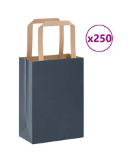 Sacs en papier 250 pcs avec poignées bleu 15x8x21 cm | Mobilier & Déco