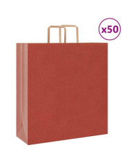 Sacs en papier 50 pcs avec poignées rouge 45x17x48 cm | Mobilier & Déco