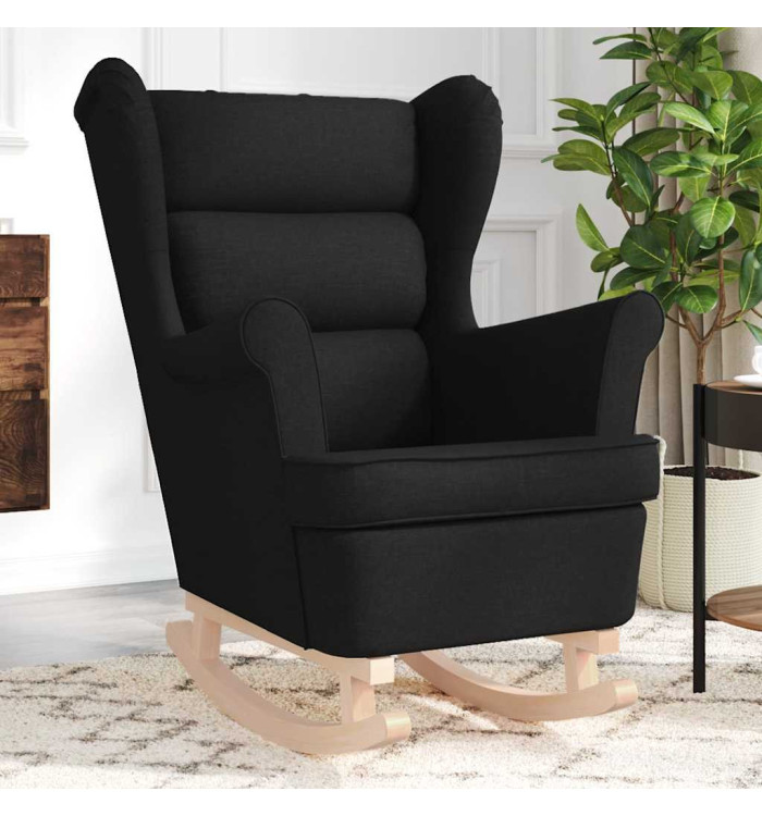 Chaise à bascule noir 74x90x102 cm tissu | Mobilier & Déco