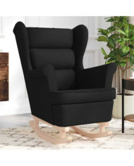 Chaise à bascule noir 74x90x102 cm tissu | Mobilier & Déco