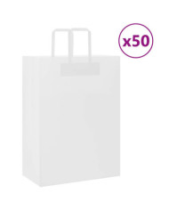 Sacs en papier 50 pcs avec poignées blanc 32x17x44 cm | Mobilier & Déco