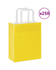 Sacs en papier Bags pcs avec poignées jaune 18x8x22 cm | Mobilier & Déco