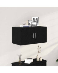 Armoire murale chêne noir 80x39x40 cm bois d'ingénierie | Mobilier & Déco
