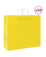 Sacs en papier 50 pcs avec poignées jaune 54x15x49 cm | Mobilier & Déco