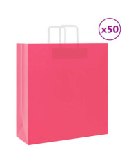 Sacs en papier 50 pcs avec poignées rose 45x17x48 cm | Mobilier & Déco