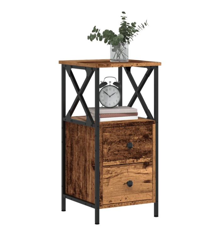 Table de chevet vieux bois 34x35,5x70 cm bois d'ingénierie | Mobilier & Déco
