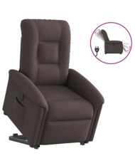 Fauteuil inclinable électrique marron foncé tissu | Mobilier & Déco
