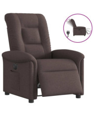 Fauteuil inclinable électrique Marron foncé Tissu | Mobilier & Déco