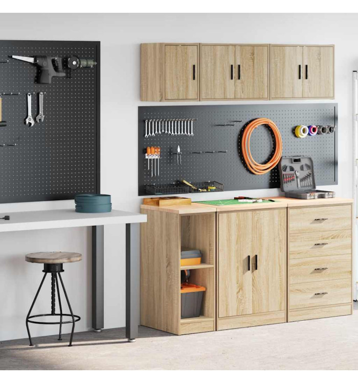Armoires de garage 2 pcs chêne sonoma bois d'ingénierie | Mobilier & Déco