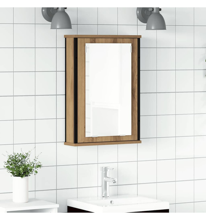  Armoire à miroir de salle de bain chêne artisanal 42x12x60 cm | Mobilier & Déco