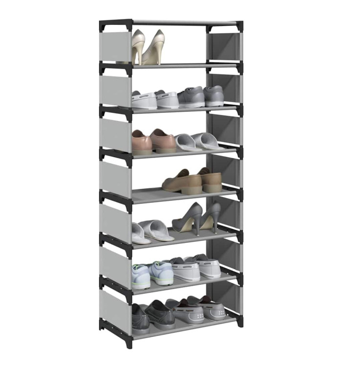 Étagère à chaussures 8 niveaux gris 54x28x124cm tissu non-tissé | Mobilier & Déco